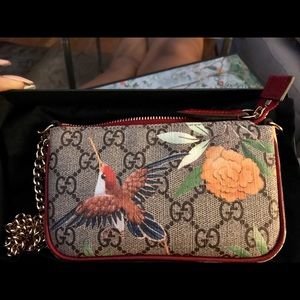 GUCCI GG Monogram Tian Print Mini Chain Bag